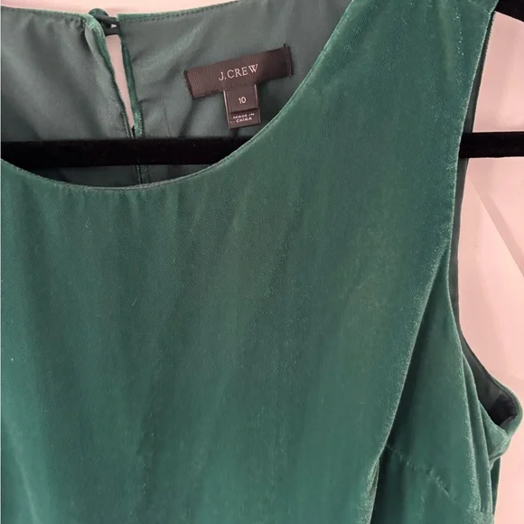 J. Crew Green Velvet Mini Dress - Picture 4 of 7